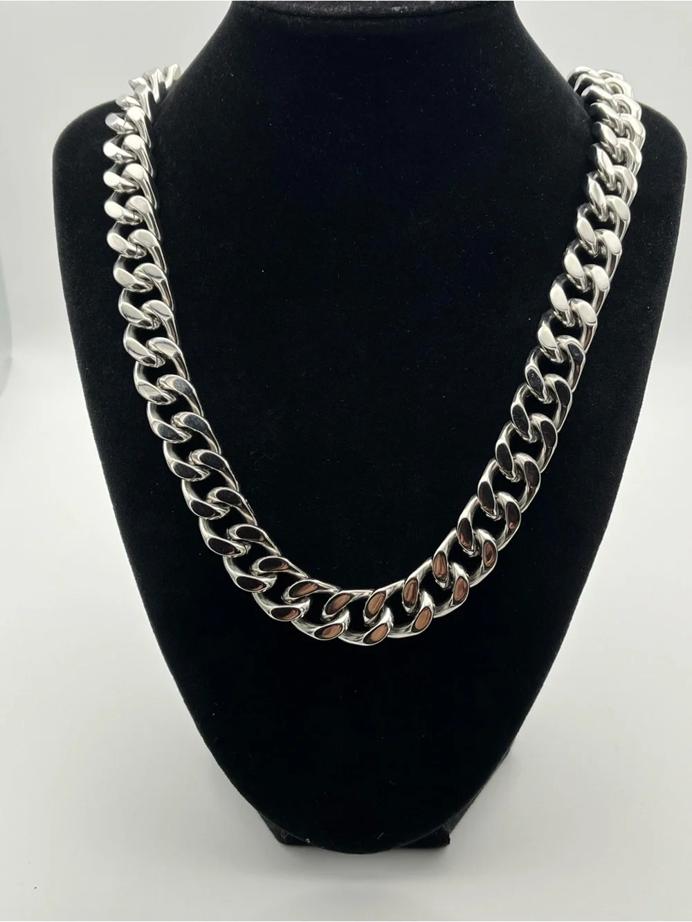 24” Classic Men's Stainless Steel Cuban Link Necklace